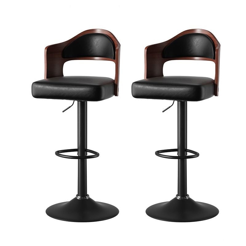 Faux Leather Swivel Bar Stools, Set of 2, 18" Wide (view 7)