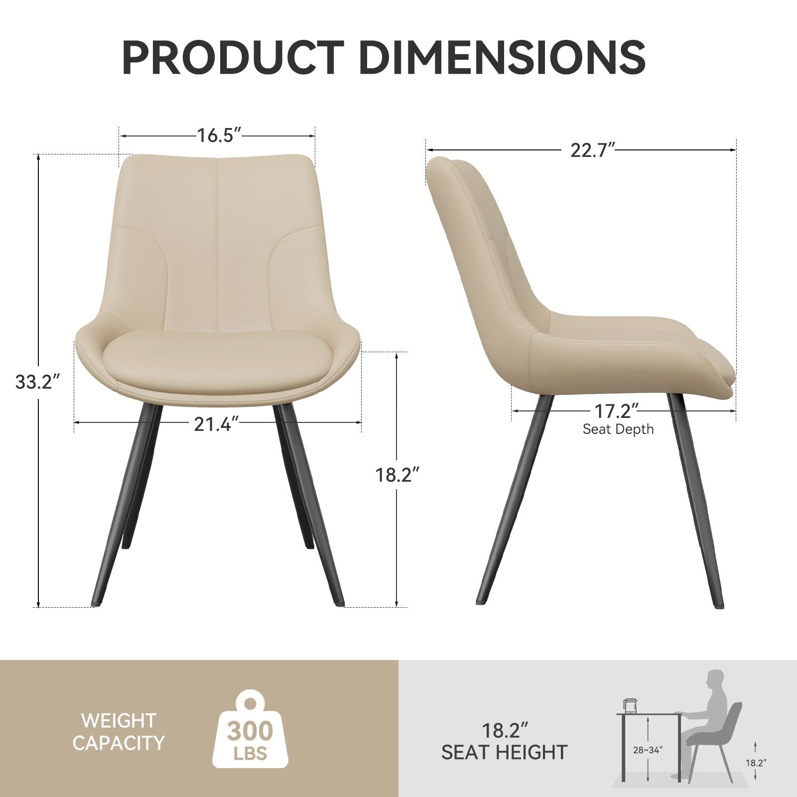Leather Mid-Century Dining Chairs, Set of 2, 20" Wide (view 38)