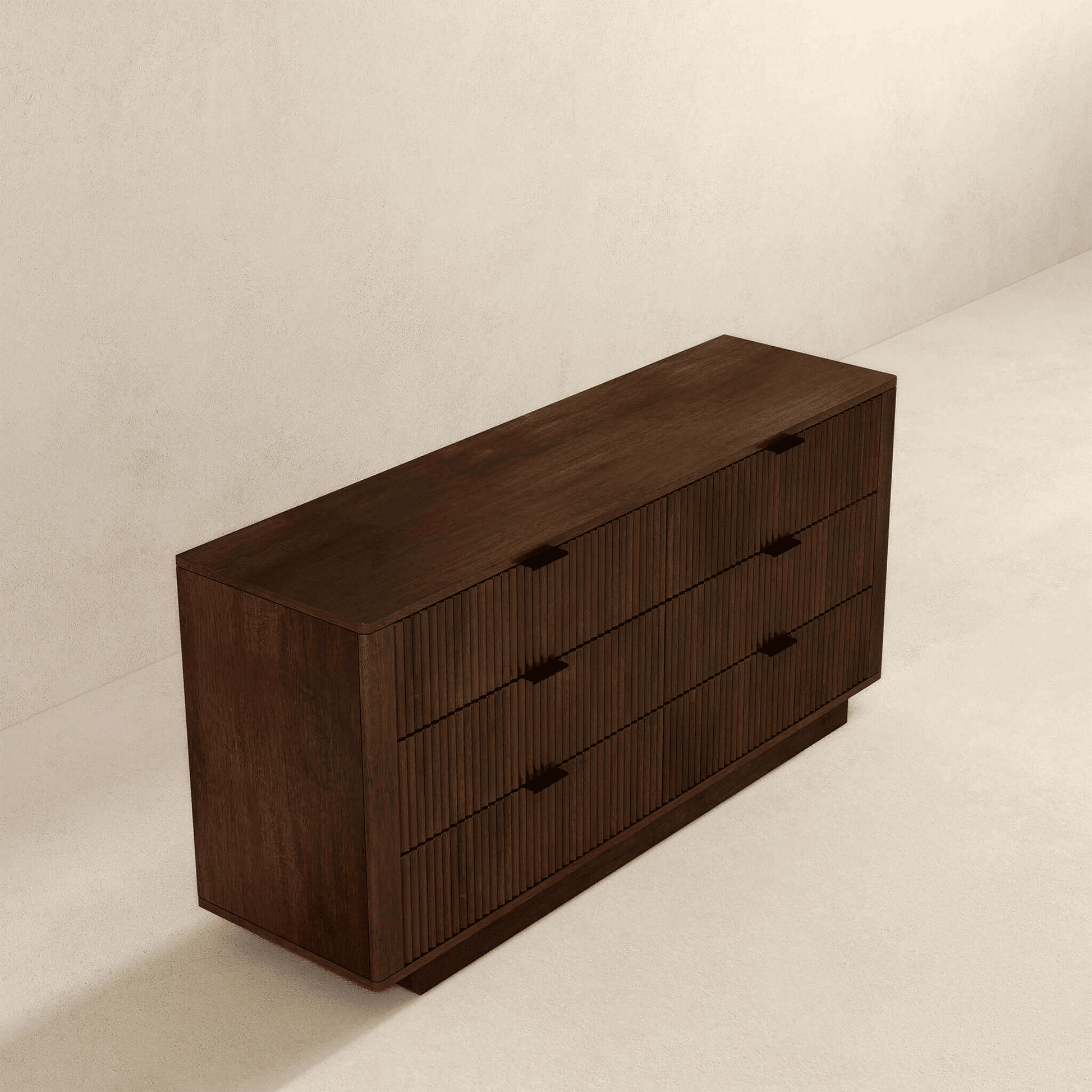 Lola Walnut Dresser, 6 Drawers, Mid-Century Look (view 6)