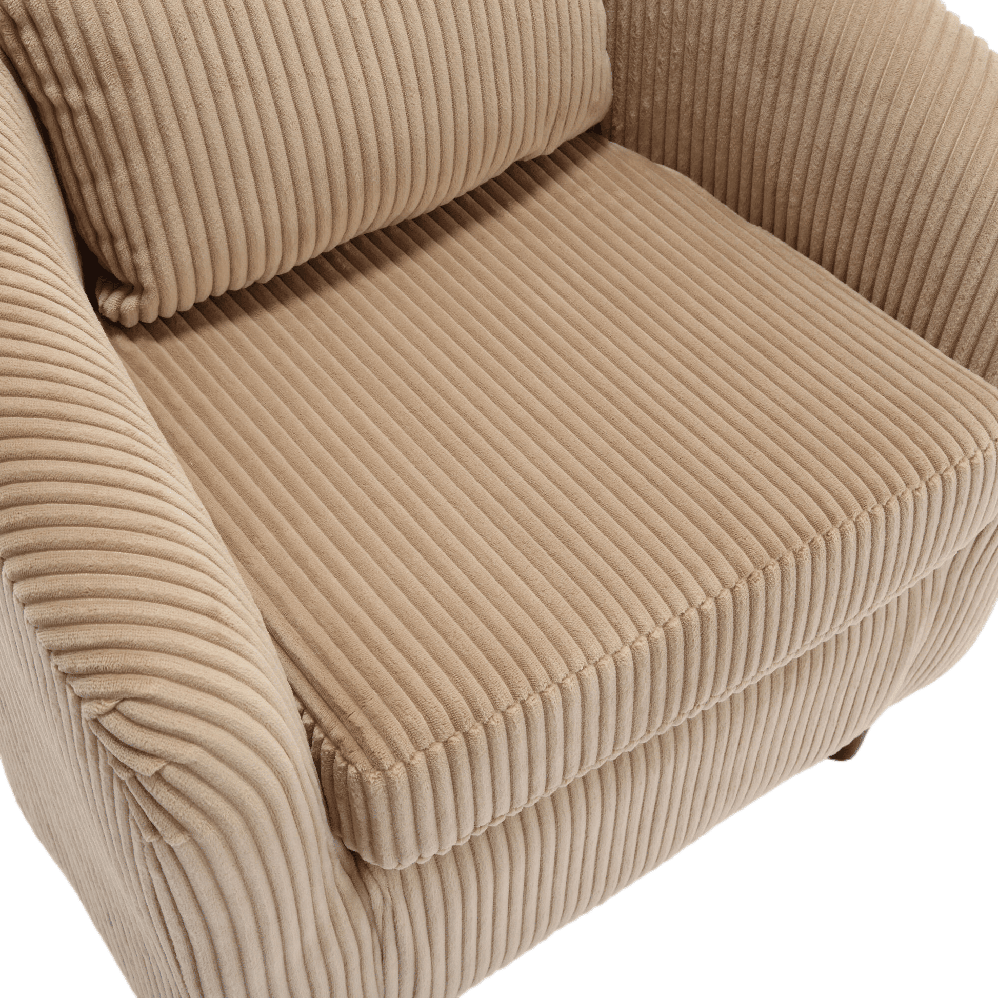 Upholstered 3-Seat Mid-Century Sofa, Beige (view 73)