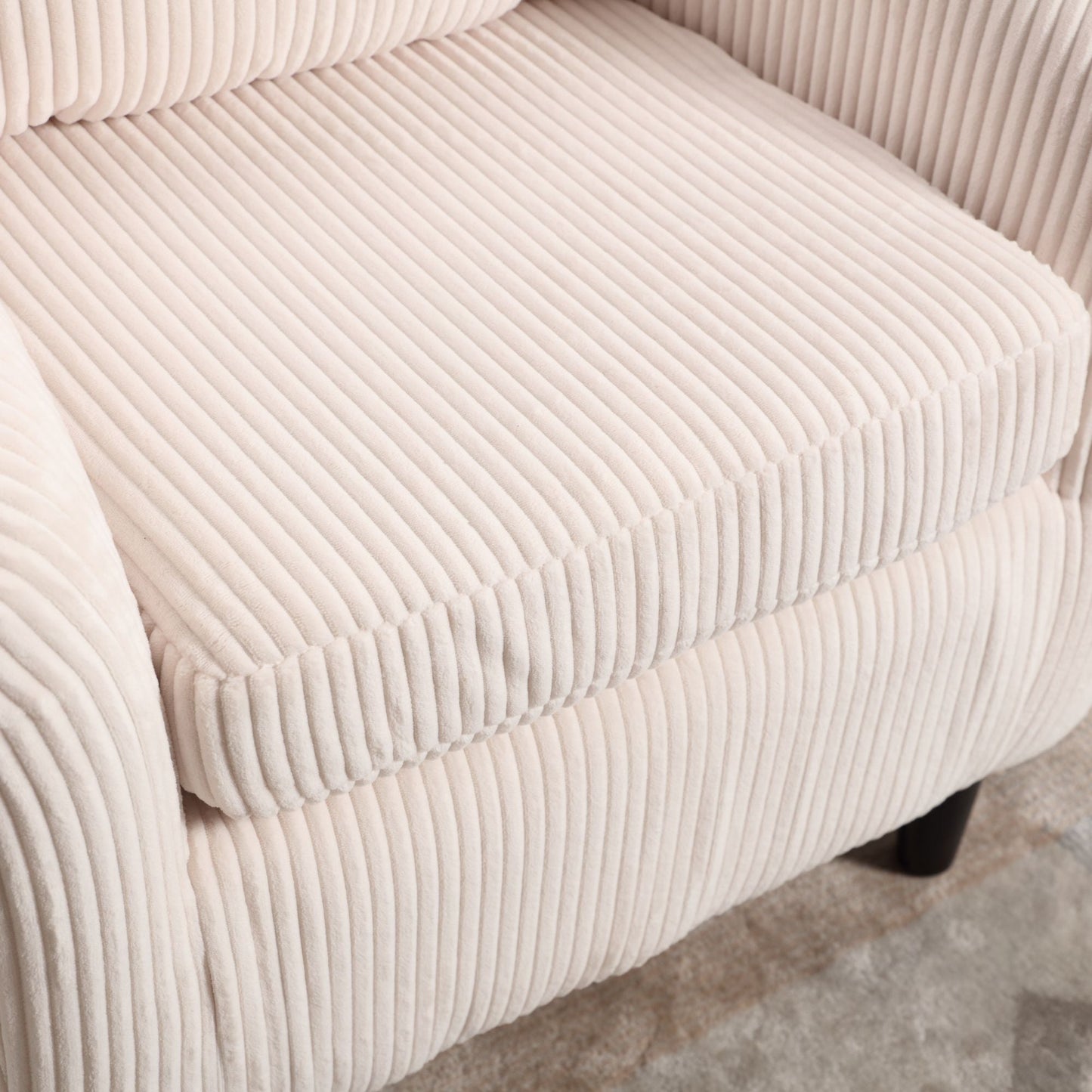 Upholstered 3-Seat Mid-Century Sofa, Black (view 15)