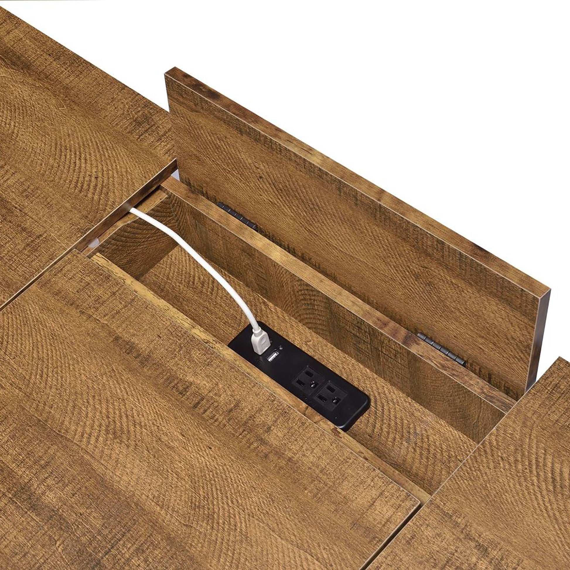 Rustic Amber Writing Desk with 4 Hidden Storages (view 9)