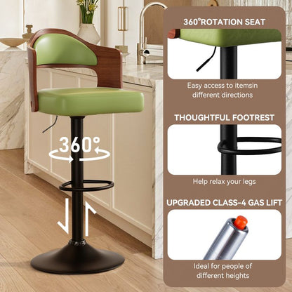 Faux Leather Swivel Bar Stools, Set of 2, 18" Wide (view 55)