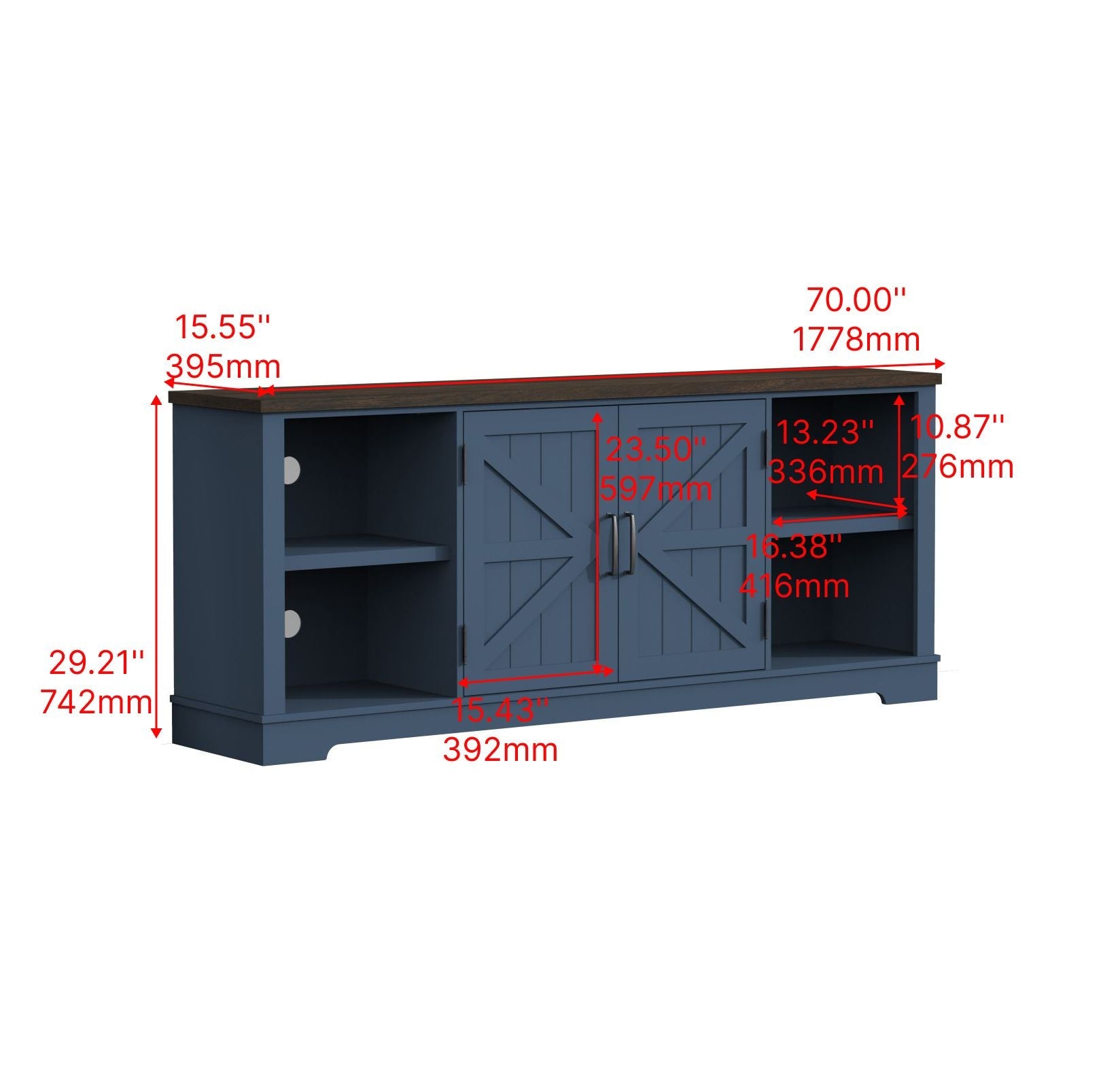 80" TV Mid-Century TV Stand, Blue (view 11)