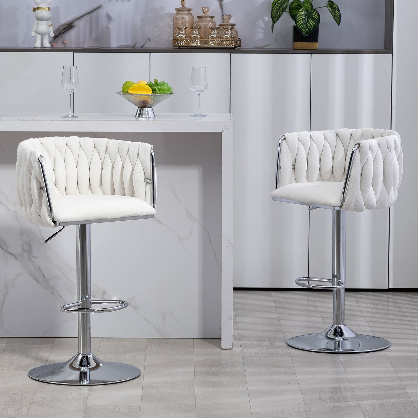 Metal Mid-Century Accent Chair, Beige (view 10)