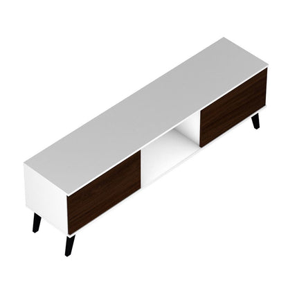 Mid-Century TV Stand, White, Nut Brown (view 7)