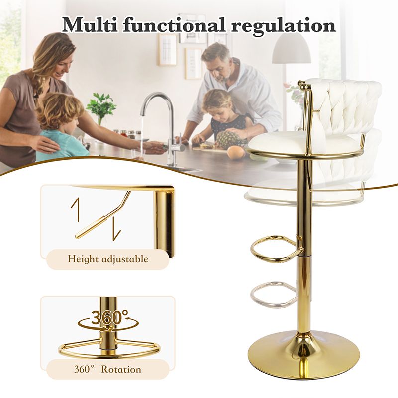 Velvet Swivel Bar Stools, Set of 2, Gold (view 38)