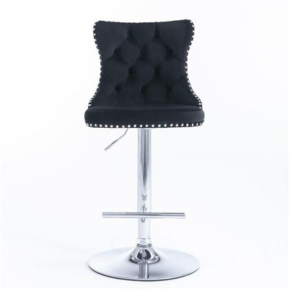 Black Velvet Swivel Bar Stools, Gold Base, Set of 2 (view 2)