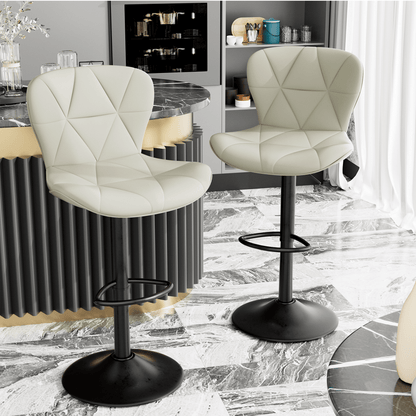 Faux Leather Swivel Bar Stools, Set of 2, Black (view 34)