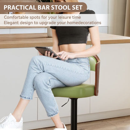 Faux Leather Swivel Bar Stools, Set of 2, 18" Wide (view 108)