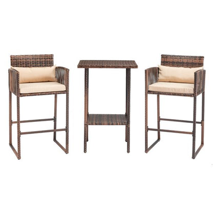 Rattan Swivel Bar Stools, Brown (view 15)