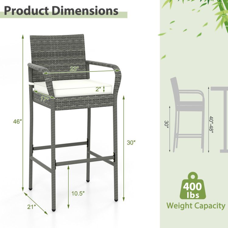 Rattan Mid-Century Accent Chair, Mix Gray, 46" Tall (view 3)