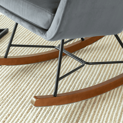 Hannah Mid Century Modern Rocking Chair In Dark Grey (view 7)