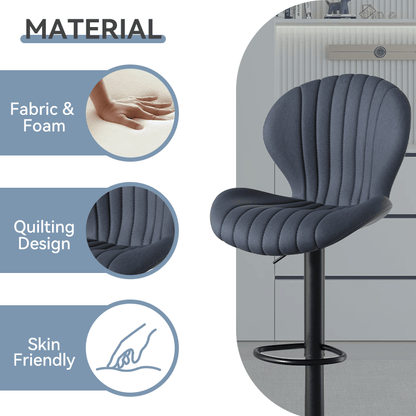 Faux Leather Swivel Bar Stools, Set of 2, Beige (view 38)