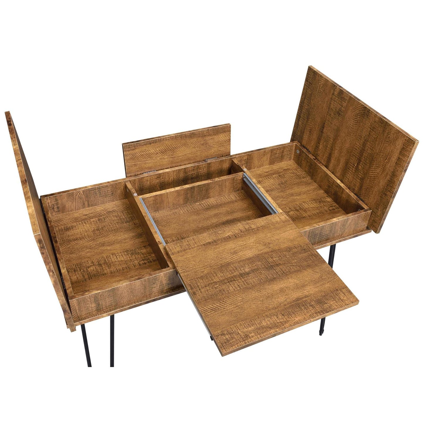 Rustic Amber Writing Desk with 4 Hidden Storages (view 6)