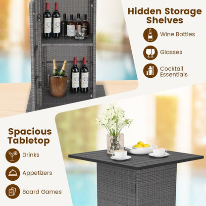 Rattan Mid-Century Bar Set, White (view 8)