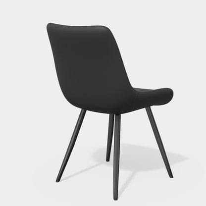 Leather Mid-Century Dining Chairs, Set of 2, Black (view 10)