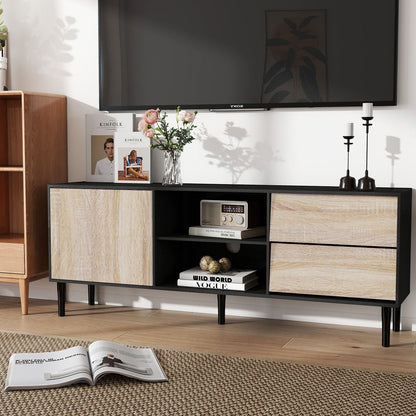 2-Drawer Mid Century TV Stand - Light Oak (view 3)