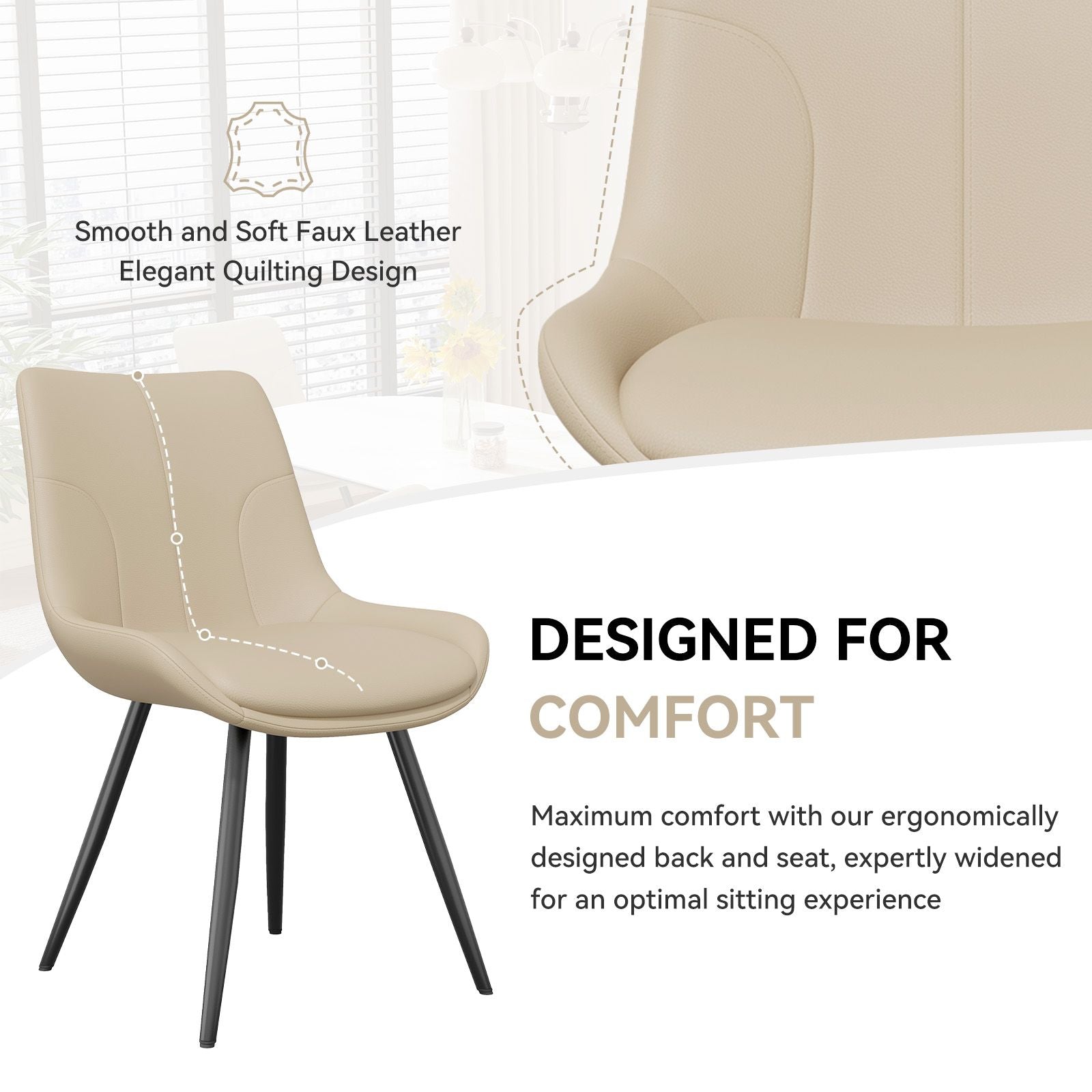 Leather Mid-Century Dining Chairs, Set of 2, 20" Wide (view 28)