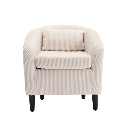 Upholstered 3-Seat Mid-Century Sofa, Beige (view 8)