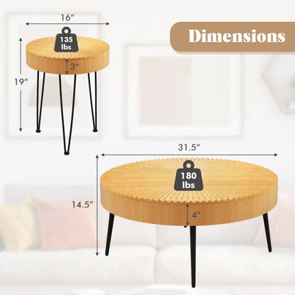 Solid Wood Mid-Century Coffee Table, Natural (view 6)