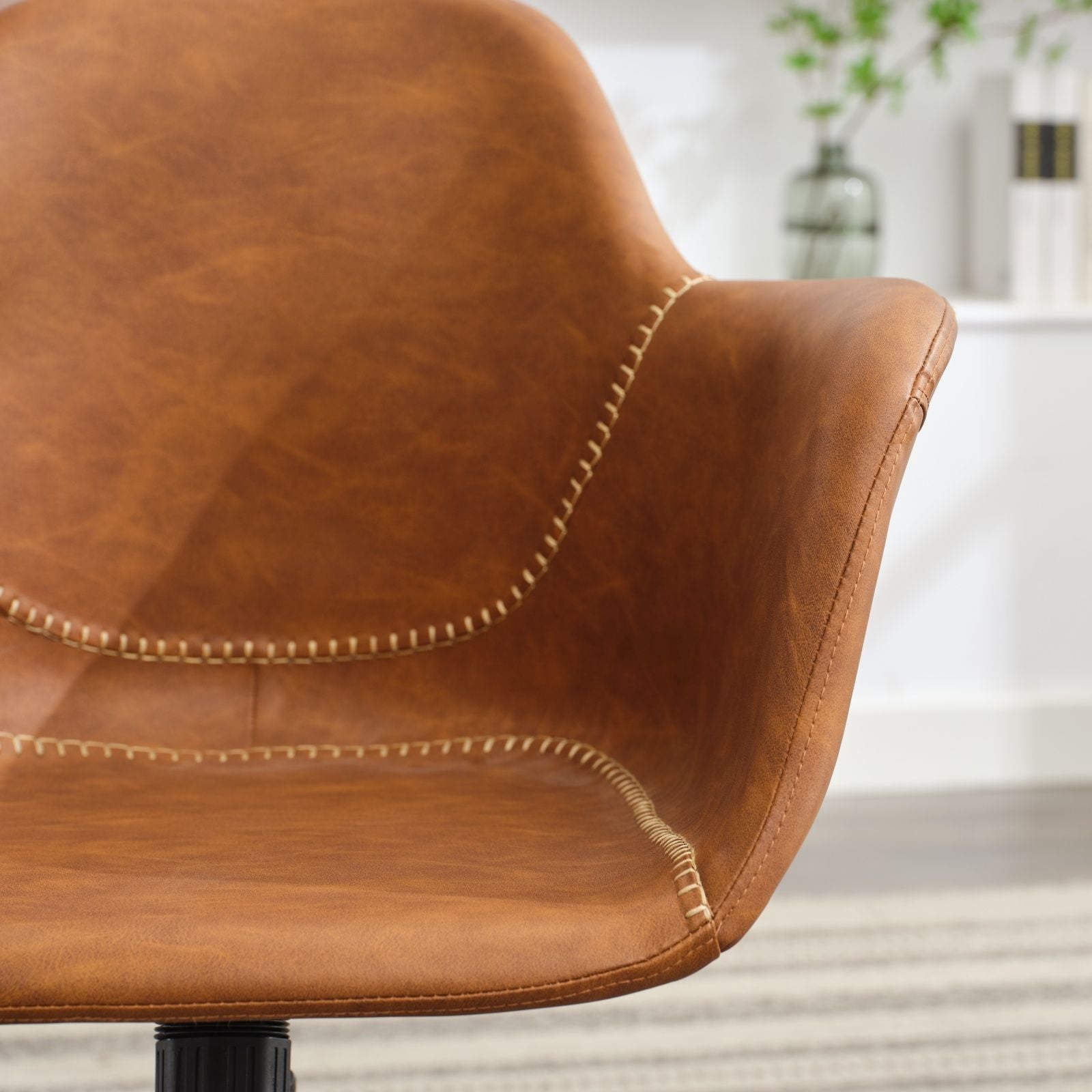Faux Leather Mid-Century Accent Chair (view 22)