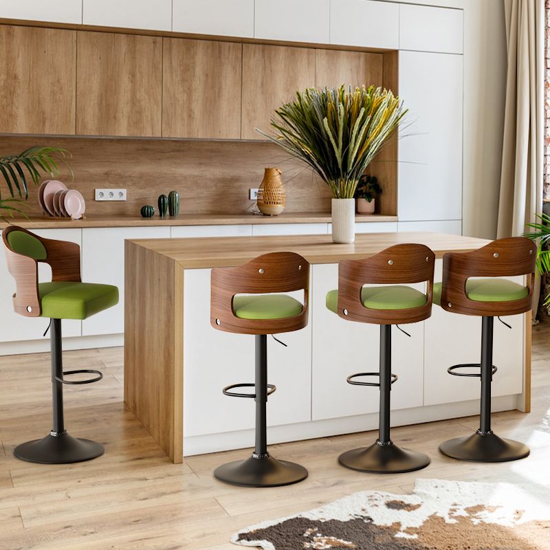 Faux Leather Swivel Bar Stools, Set of 2, PU Leather (view 106)