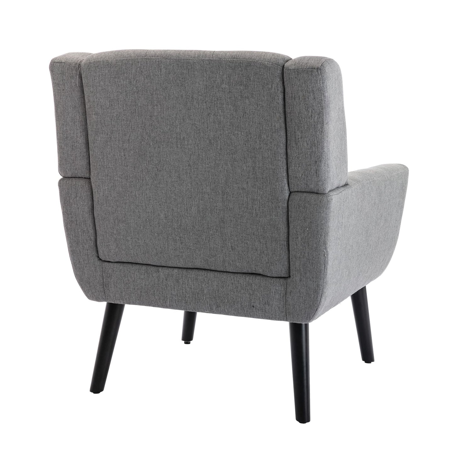 Linen Mid-Century Accent Chair, Light Gray (view 6)
