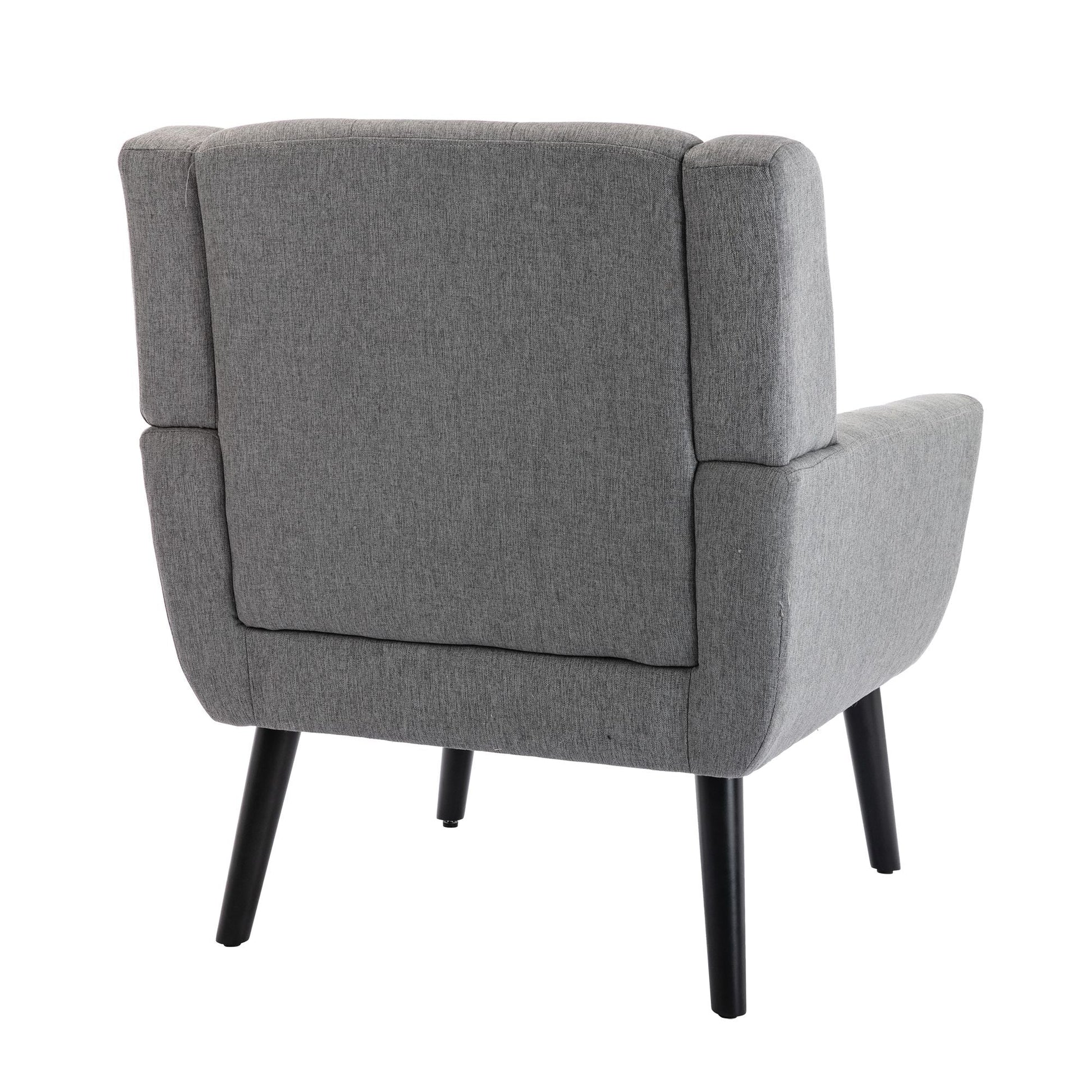 Linen Mid-Century Accent Chair, Light Gray (view 6)