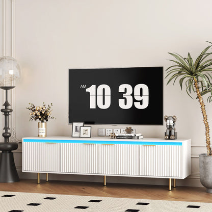 80" TV Mid-Century TV Stand, White, 60" Wide (view 15)
