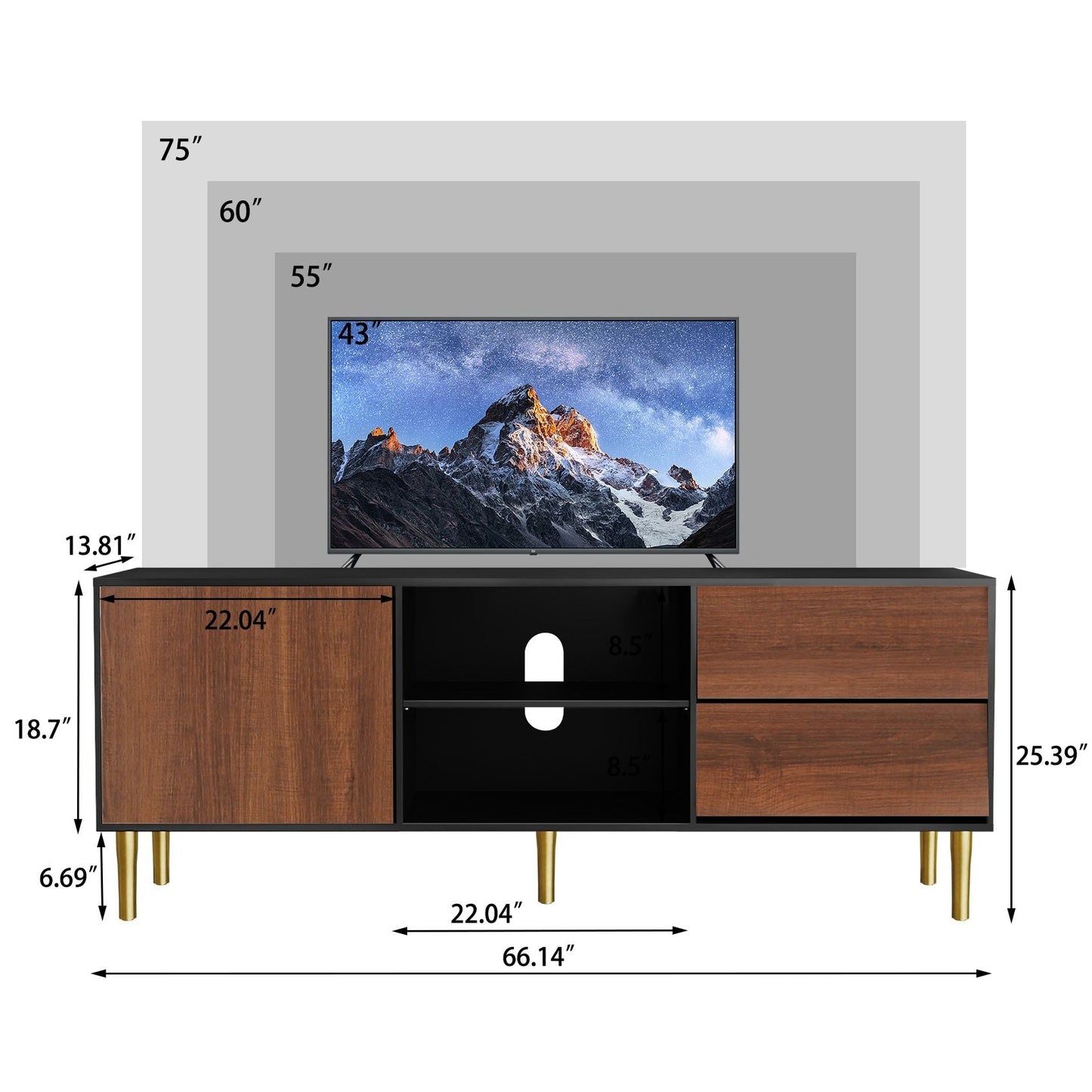 Mid-Century TV Stand, Brown (view 7)