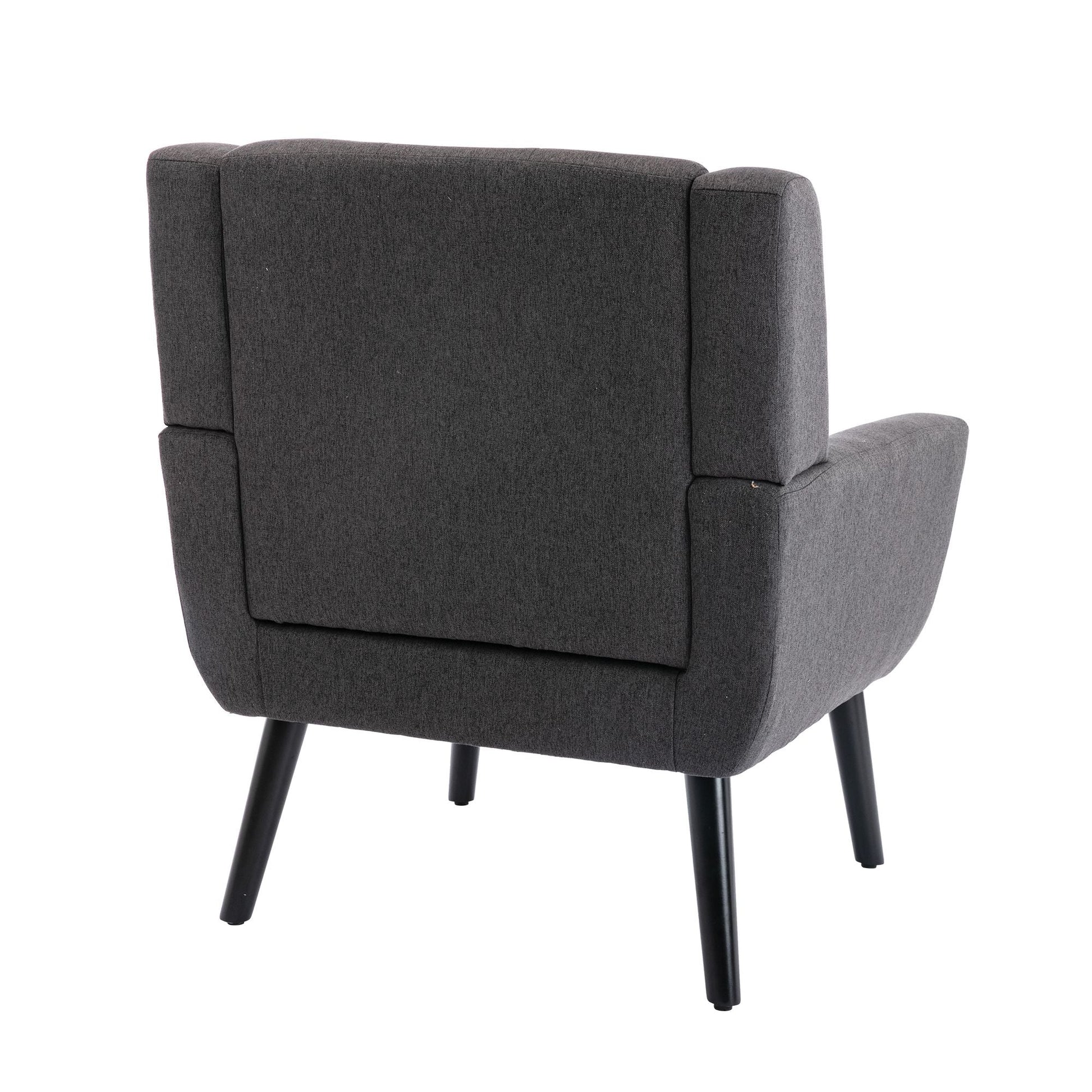Linen Mid-Century Accent Chair, Black (view 28)