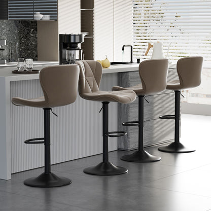 Faux Leather Swivel Bar Stools, Set of 2, Adjustable Height (view 110)