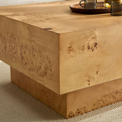 Wood Mid-Century Coffee Table, Natural Wood, Rectangular (view 5)