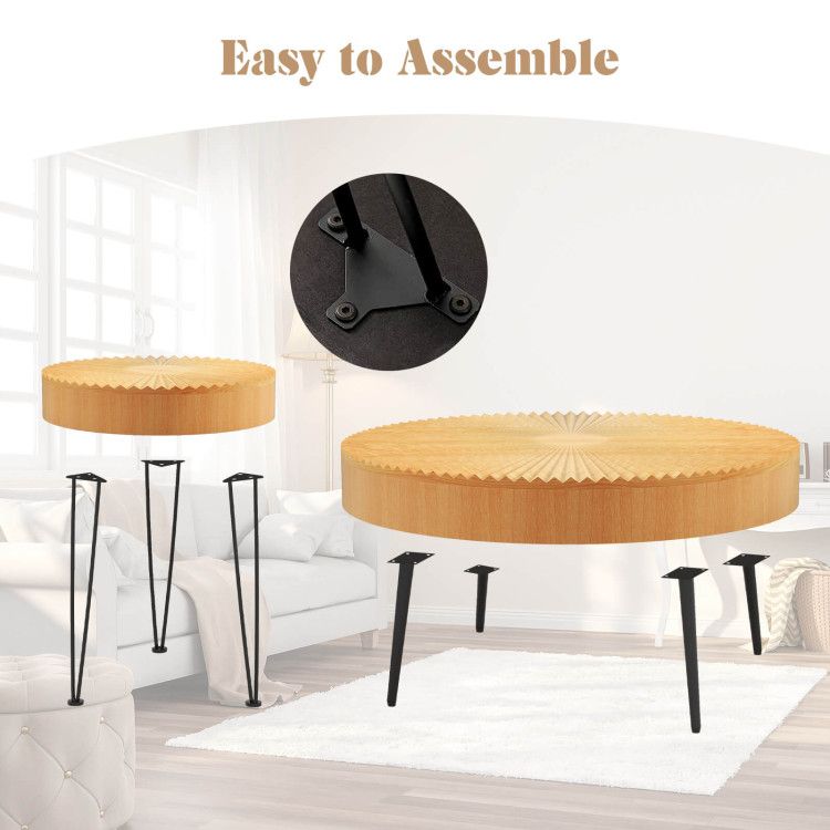 Solid Wood Mid-Century Coffee Table, Natural (view 9)