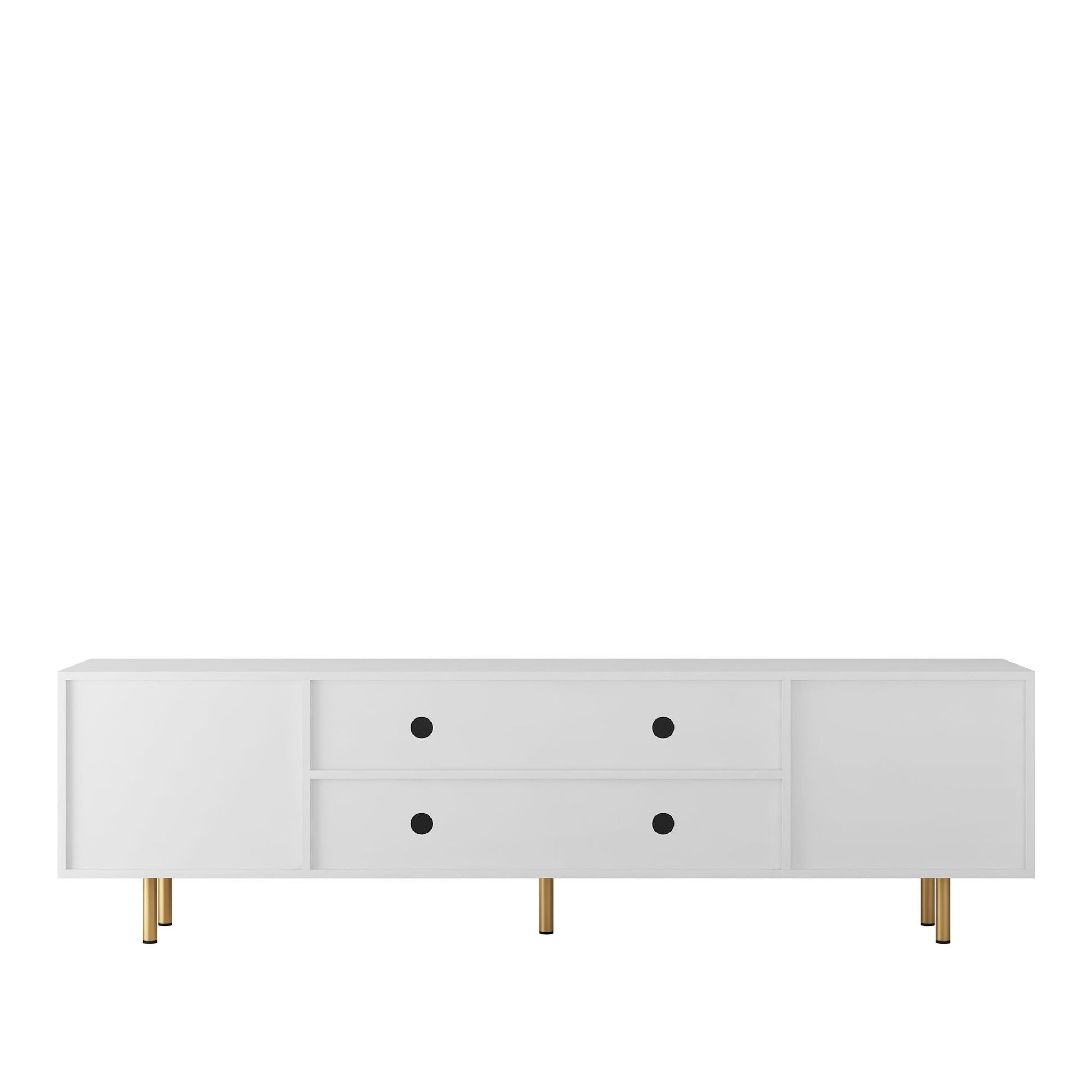 80" TV Mid-Century TV Stand, White, 60" Wide (view 5)