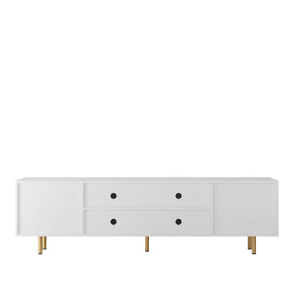 80" TV Mid-Century TV Stand, White, 60" Wide (view 5)