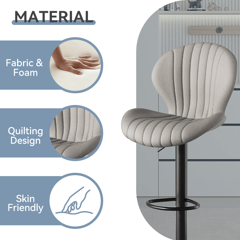 Faux Leather Swivel Bar Stools, Set of 2, Beige (view 113)