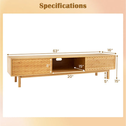 63" TV Mid-Century TV Stand, Natural (view 10)