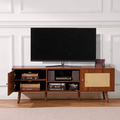 65" TV Mid-Century TV Stand, Walnut, 60" Wide (view 8)