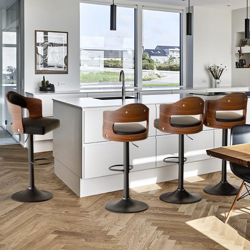 Faux Leather Swivel Bar Stools, Set of 2, 18" Wide (view 63)