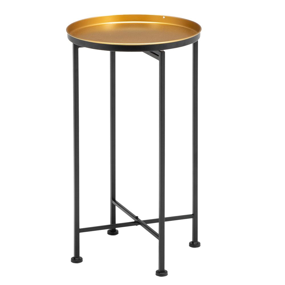 Metal Mid-Century Nightstand, Gold, 25.6" Wide