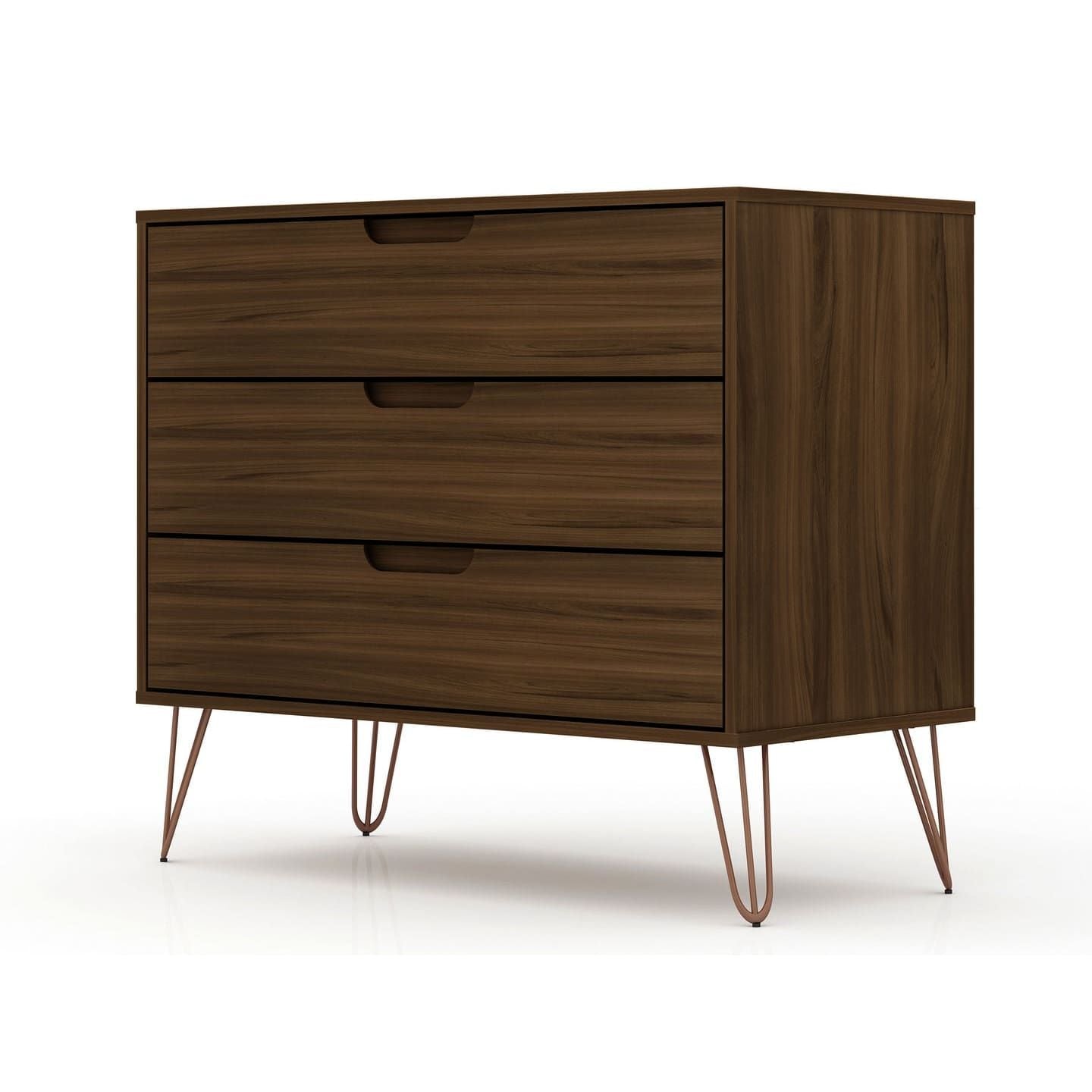 3-Drawer Mid-Century Dresser, Brown, 60" Wide (view 10)
