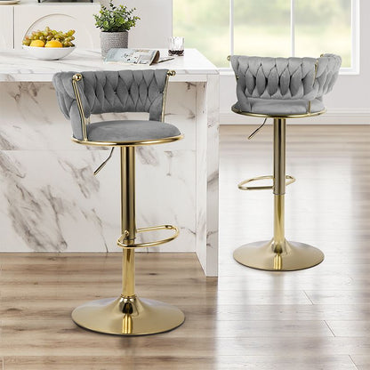 Velvet Swivel Bar Stools, Set of 2, 18" Wide (view 12)