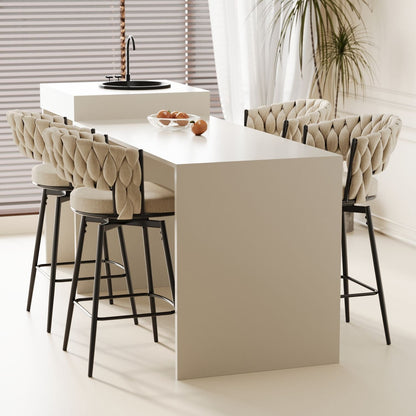 360-Degree Swivel Bar Chairs, Cushioned, Metal Legs, Set of 2 (view 6)