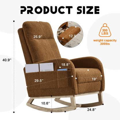 Wood Mid-Century Rocking Chair, WHITE (view 18)