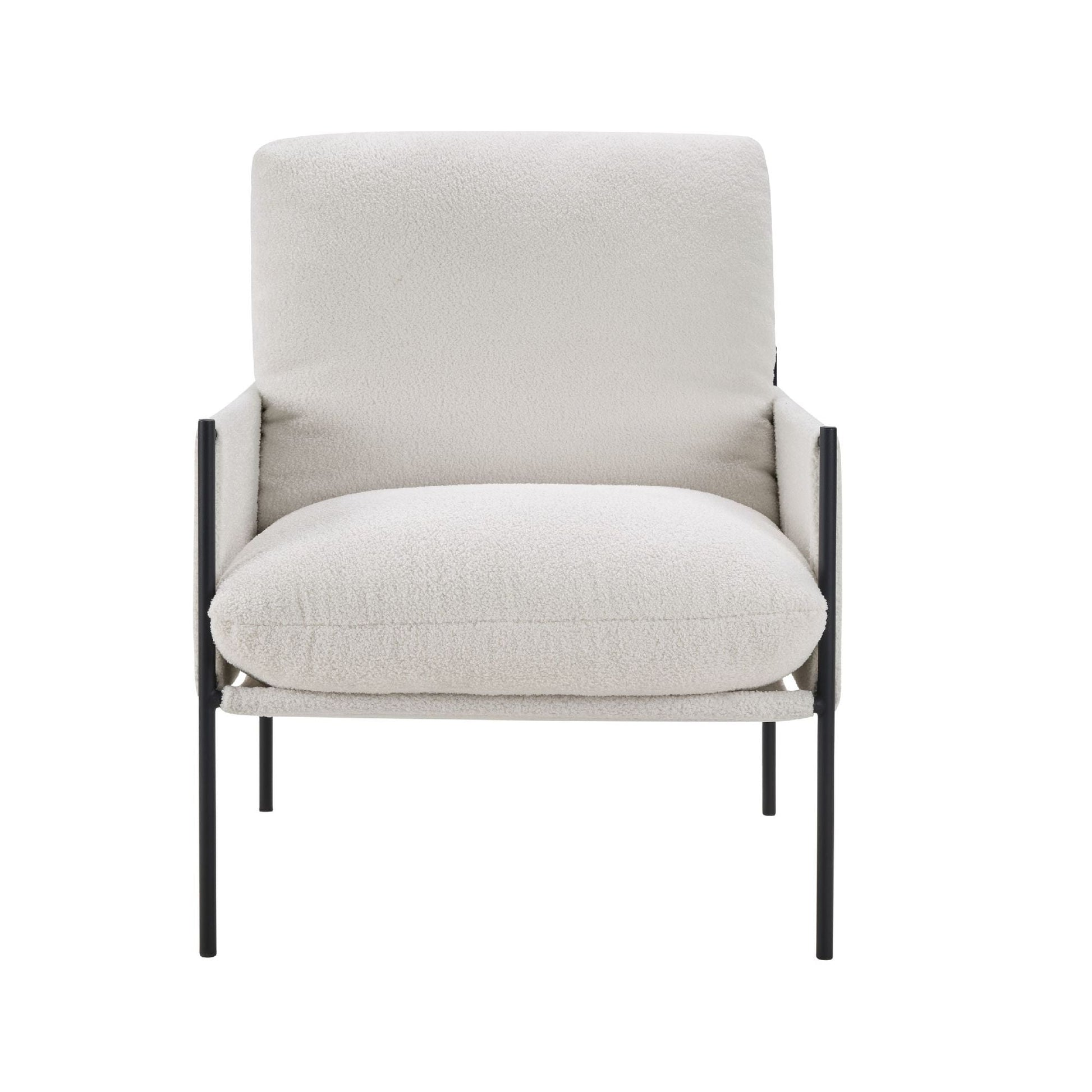 Upholstered Mid-Century Accent Chair, White (view 10)