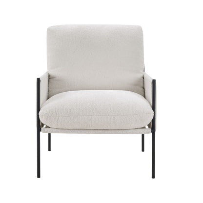 Upholstered Mid-Century Accent Chair, White (view 10)