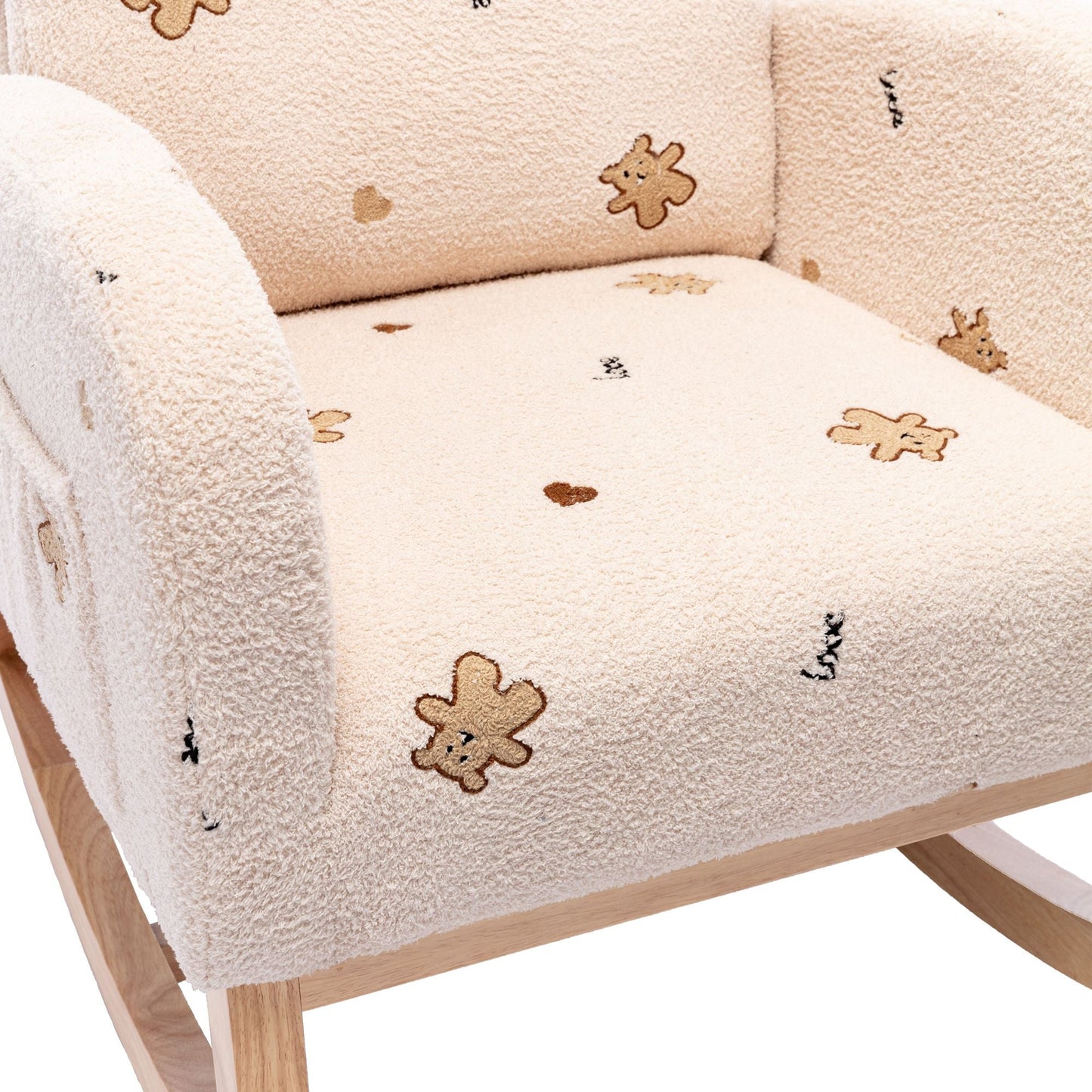 Boucle Mid-Century Rocking Chair, Beige (view 13)