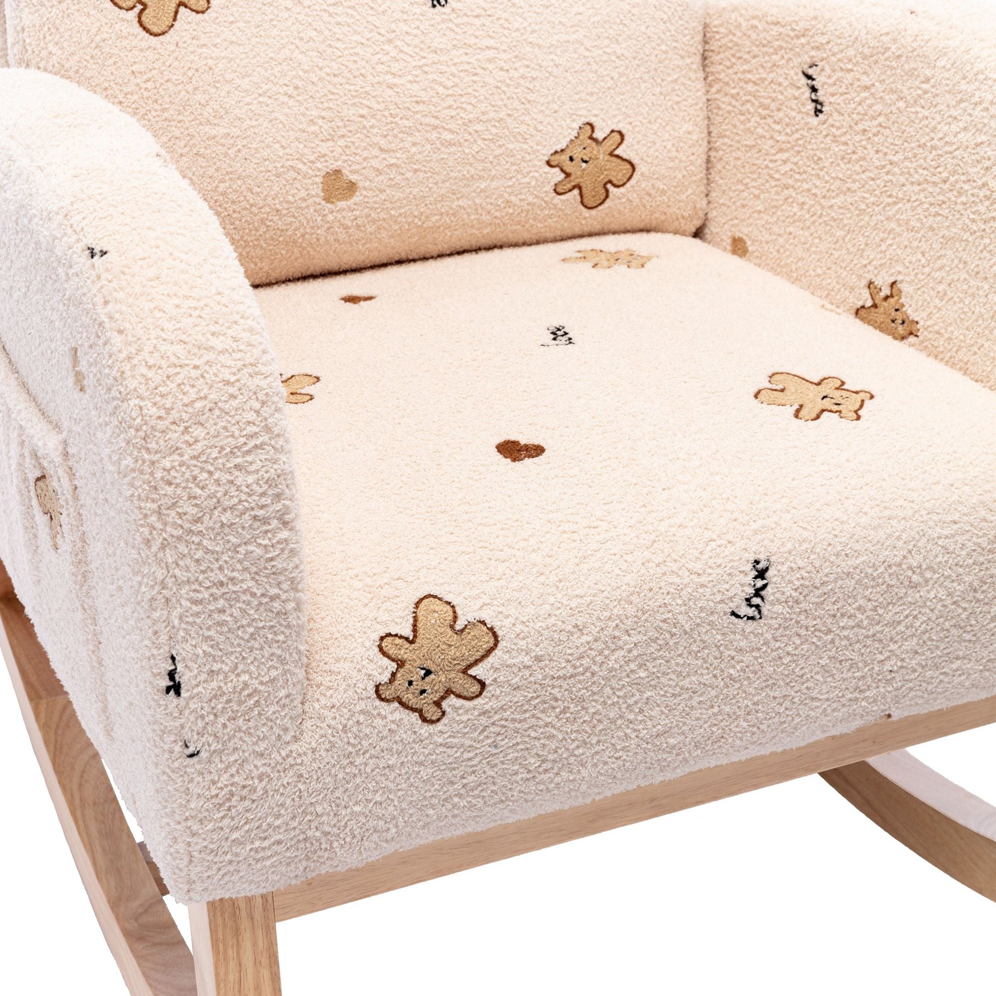 Boucle Mid-Century Rocking Chair, Beige (view 13)